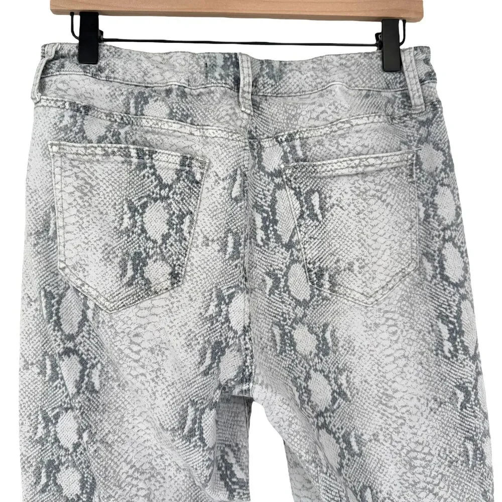 Joe’s Jeans Luna 29 High Rise Cigarette Ankle Snake Print Gray Stretch Trendy